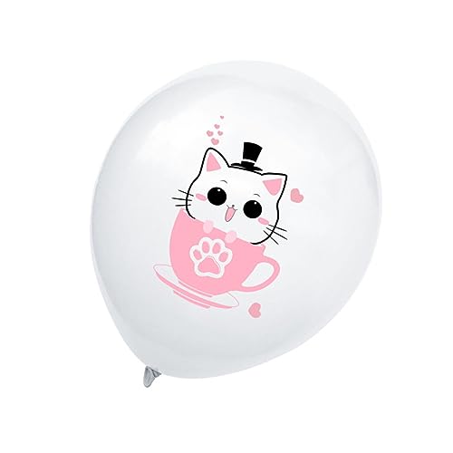 NAMOARLY Katzenmuster Ballon Aus Aluminiumfolie Dekorativer Latex Ballon Für Geburtstagsfeiern Babypartys Hochzeiten Und Jubiläen 2 Bündel Partyzubehör Lebhaften Farben von NAMOARLY