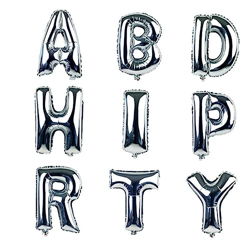 NAMOARLY Silberne Buchstaben Luftballons Folie Membran Ballons Für Geburtstagsfeiern Hochzeiten Und Besondere Anlässe Alphabet Deko Für Partys von NAMOARLY