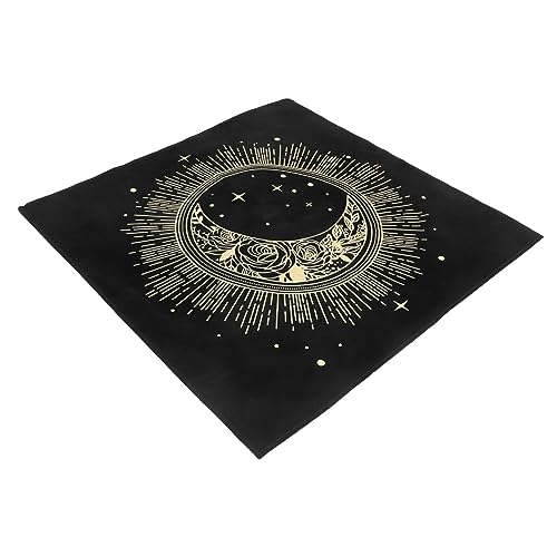 NAMOARLY Tarot tischdecke Altar zubehör Tarotkarten Tischdecke Tarot-Lesetapisserie heidnisches Tarot-Karten Tischtuchstütze für Wahrsagerei Zubehör für Tarotkarten Stoff Black von NAMOARLY