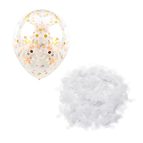 NAMOARLY glitzerndes Konfetti Folie Konfetti Punkt Glitzer Tischkonfetti Gänseblümchen Ballons Buntes rundes Gewebekonfetti Glitzerballons Ballon Konfetti Hochzeitsdekoration Weiß von NAMOARLY