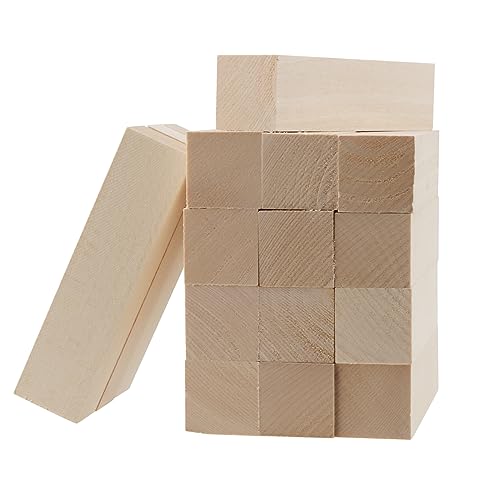 NAMYEUT 16 Stück Schnitzholz, 10 x 2,5 x 2,5cm Lindenholz Rohlinge Holzblöcke Basteln Schnitzholz für Anfänger Erwachsene Schnitzholz, Natürlicher Massivholzblock von NAMYEUT