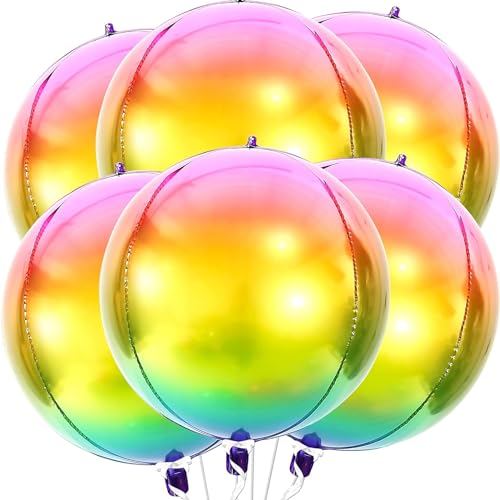 NANYU 10 Stück Regenbogen Luftballons - Regenbogen Geburtstagsdeko Farbverlauf Luftballons Regenbogen Geburtstagsdeko Bunt Glitzer Luftballon Folienballon Regenbogen Luftballons Regenbogenfarben von NANYU