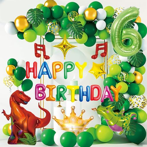 NANYU Dino Geburtstag Deko 4 Jahre/5 Jahre/6 Jahre - Dinosaurier Deko Kuchen Deko Kinder Geburtstagsdeko Dinosaurier Dino Party Deko Mädchen Dschungel Junge Kuchen Deko Kindergeburtstag Little Deco von NANYU