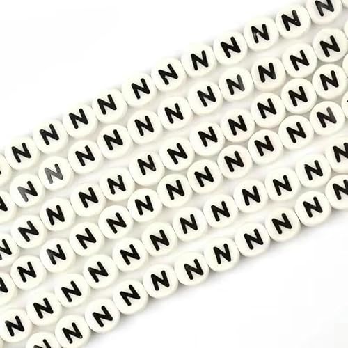 NANZU 14,5 * 8mm 20/40 stücke Doppelseitige Buchstaben Keramik Perlen Handgemachte Oblate Porzellan Perlen Für Handwerk Armband Makramee diy Projekte von NANZU