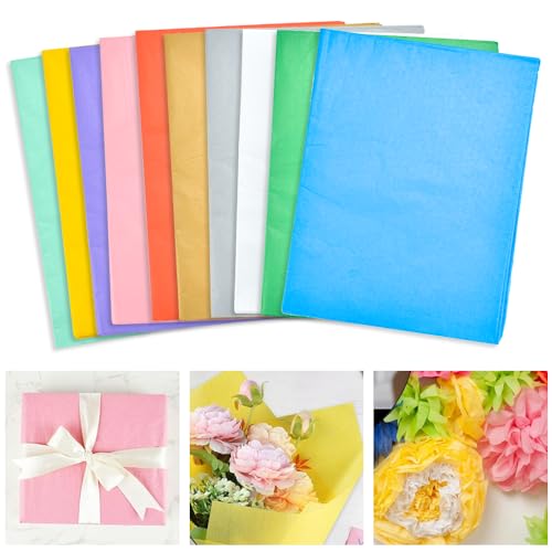 NAROSEBE 120 Blatt Seidenpapier 50x70 cm, Seidenpapier Verpackungsmaterial Verpackungspapier Tissue Paper Transparentpapier Bunt für Verpackung DIY Basteln Geschenke von NAROSEBE