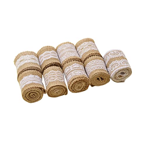 Jute Lace Ribbon 9 Rolls Vintage Roll mit Spitze für DIY Crafts Hochzeitsfeier 100 cm von NASSMOSSE