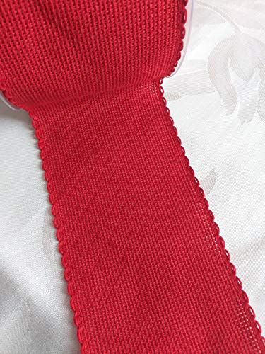 NASTRIFICIO ROSSI SAS Aida-Stoffband, 2,5 m, Variante Weihnachten (83 mm, Rot) von NASTRIFICIO ROSSI SAS