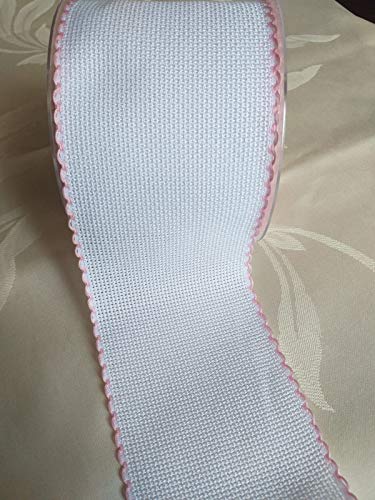 NASTRIFICIO ROSSI SAS Stoffband Aida Kreuzstich Hortensie (83 mm, rosa 077) von NASTRIFICIO ROSSI SAS