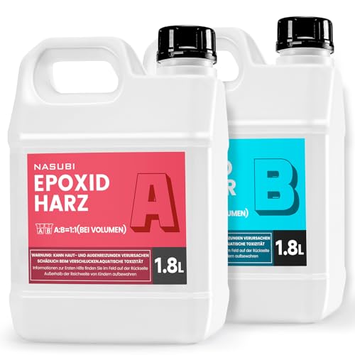 3,6 l Epoxidharz, Epoxidharz mit Härter,Diamant Klares, Gießharz Resin für Flusstische, Arbeitsplatten, Bodenbeschichtungen, Schmuckherstellung von NASUBI