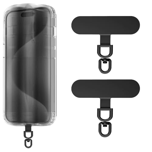 NATOSU Pack of 2 Mobile Phone Chain Universal Pads,Rotatable 360°Stainless Steel Multifunctional Mobile Phone Lanyard Patch,Phone Patch for Most Smartphones von NATOSU