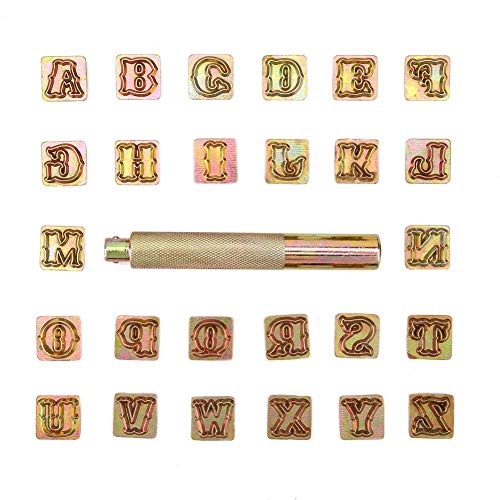 NATRUSS Metall gemacht Vintage Design Alphabet 26 Buchstaben Buchstaben Die Tool Craft Die Tool Craft Stamp Punch, 13mm für Leder Craft Imprinting Metal von NATRUSS
