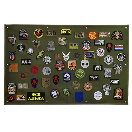 Natuce Taktische Militärische Patchhalter, Patch Halter Wand, Taktische Patch Display Tafel mit Ösen, Klettfläche Faltbar für Patches, Anzeigetafel Aufhängung für taktische Aufnäher, 108x70CM von NATUCE