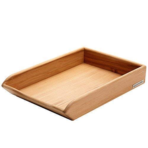 NATUREHOME Classic Briefablage Holz Buche - 24x35x8cm liegende Aufbewahrung DIN A4 Organizer Schreibtisch zur Ablage für Dokumente & Briefe Ordnung in Büro Schule und Arbeitszimmer von NATUREHOME