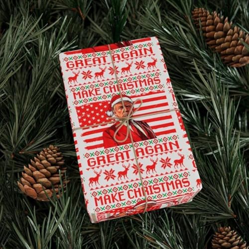 NAUXIU Tru*p Geschenkpapier für Weihnachten, Präsident Donald Geschenkpapier, 2024 Elect Presidential Us von NAUXIU