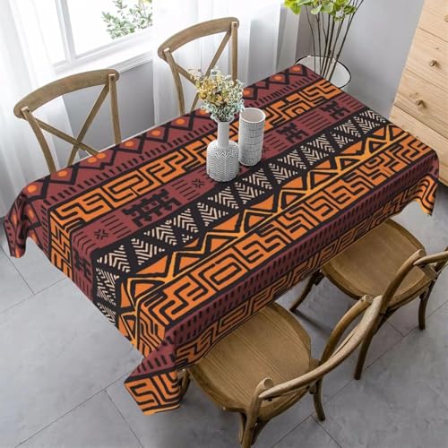 NAZARR Tischdecken Küche Haushalt African Mud Tribal Tablecloth for Rectangle Table Decor Reusable Waterproof Tablecloth Kitchen Dining Wedding Party Decorations(140x240cm) von NAZARR