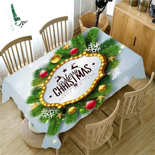 NAZARR Tischdecken Küche Haushalt Blaue Funkelnde Schneeflocke Weihnachtsbaum Dekoration Tischdecke Home Esstisch Rechteckige Tischdecke Party Tischdecke Kaminsims(4,100x160cm39x63inch) von NAZARR