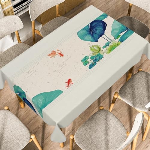 NAZARR Tischdecken Küche Haushalt Chinesische Zen Alten Stil Landschaft Malerei Tischdecke Hause Tisch Dekoration Abendessen Tischdecke Retro Rechteckige Tee Tisch Matte(6,140x180cm55x70inch) von NAZARR