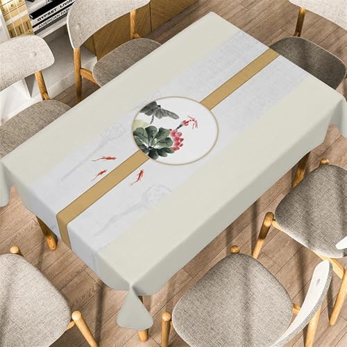 NAZARR Tischdecken Küche Haushalt Chinesische Zen Alten Stil Landschaft Malerei Tischdecke Hause Tisch Dekoration Abendessen Tischdecke Retro Rechteckige Tee Tisch Matte(8,140x180cm55x70inch) von NAZARR