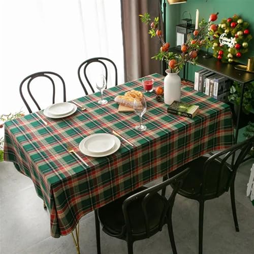 NAZARR Tischdecken Küche Haushalt Rechteckige Tischdecke aus Baumwolle, rote und weiße Tischauflagen, nordische Weihnachtsdekoration, Tischdecke for Zuhause, Esstisch, Couchtisch(A,100x140CM) von NAZARR