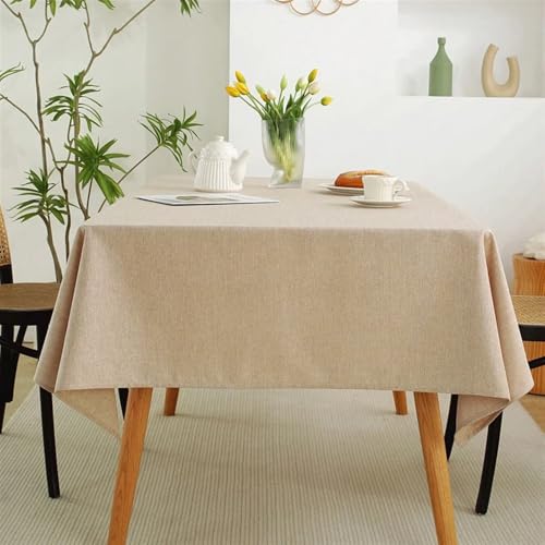 NAZARR Tischdecken Küche Haushalt Wasserfeste und ölige Tischdecke, Moderne, Schlichte und verdickte Baumwoll-Leinen-Tischdecke in einfarbiger Farbe for den (Beige,90 * 90cm) von NAZARR