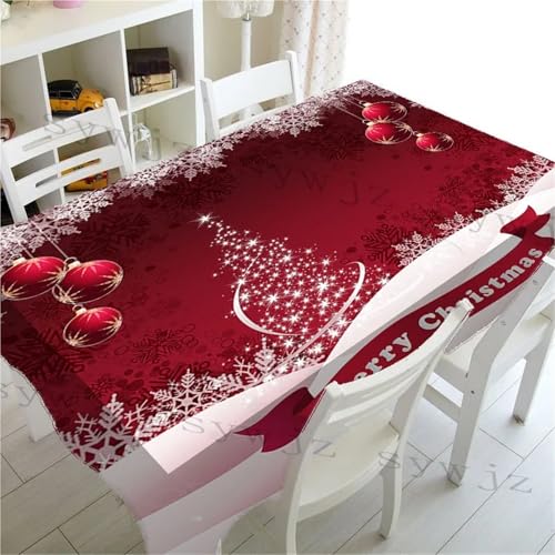 NAZARR Tischdecken Küche Haushalt Weihnachten Elch Druck Rechteck Tischdecke Party Dekoration wasserdichte Tischdecke Hause Versammlung Hochzeit Dekor Tischdecke(6,90x140cm35x55inch) von NAZARR