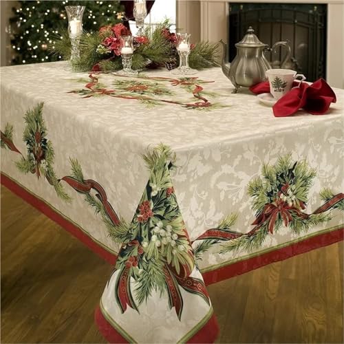 NAZARR Tischdecken Küche Haushalt Weihnachtsdekorationszubehör, Wohnzimmer, Esstisch, Tischdecke, rechteckig, wasserdicht, for Couchtisch, Tischset(Blanc,90x140cm35x55inch) von NAZARR