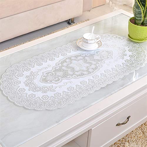 Spitze Elegantes Blumenmuster Tischdecke Couchtisch- Pad European Spitze Tischdecke Vergoldete PVC- elliptische Tischdecke Wasserdichtes - Bügeln Weiche Kunststoff- Matte Tafelkleed 4 Bis 6 Personen S von NAZARR