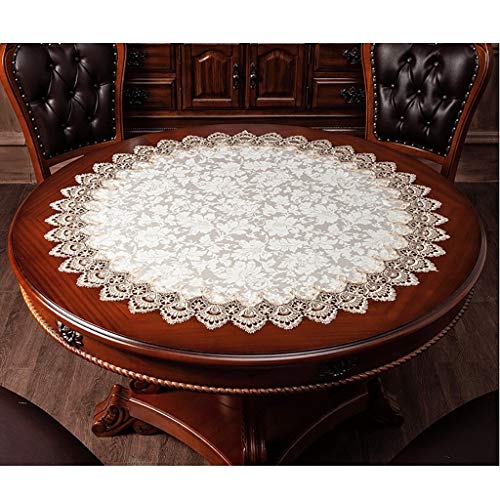 Spitze Elegantes Blumenmuster Tischdecke Große Tischdecke aus Spitze, oval oder rund, einfarbige Tischdecken, Tischdecke mit Quaste, Tischdecke aus Baumwolle, Mehrzweck-Tischdecke for drinnen und drau von NAZARR