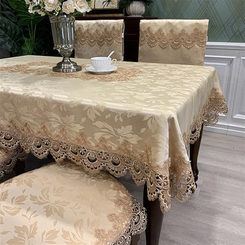 Spitze Elegantes Blumenmuster Tischdecke Luxus Stickerei Spitze Tischdecke Rechteck Runde Tisch Abdeckung Blume Elegante Aushöhlen Esstisch Tuch Tisch Läufer Handtücher 4 Bis 6 Personen Sitzen Können( von NAZARR