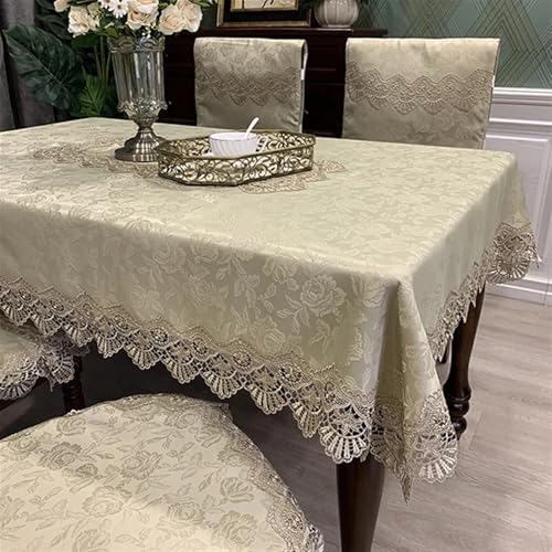 Spitze Elegantes Blumenmuster Tischdecke Luxus Stickerei Spitze Tischdecke Rechteck Runde Tisch Abdeckung Blume Elegante Aushöhlen Esstisch Tuch Tisch Läufer Handtücher 4 Bis 6 Personen Sitzen Können( von NAZARR