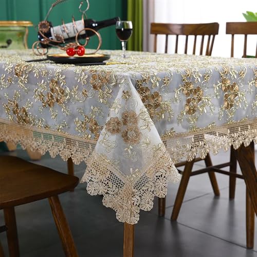 Spitze Elegantes Blumenmuster Tischdecke Luxus Tischdecke Spitze Stickerei Tisch Abdeckung for Home Tischtuch Für Thanksgiving Oder Weihnachtstuch Bankett Party Tischdecken Möbel Abdeckung Hause tisch von NAZARR