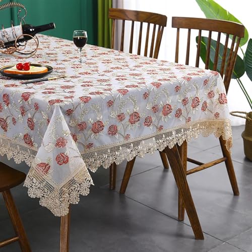 Spitze Elegantes Blumenmuster Tischdecke Luxus Tischdecke Spitze Stickerei Tisch Abdeckung for Home Tischtuch Für Thanksgiving Oder Weihnachtstuch Bankett Party Tischdecken Möbel Abdeckung Hause tisch von NAZARR