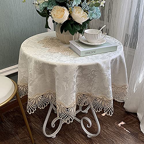 Spitze Elegantes Blumenmuster Tischdecke Rechteckige Spitzen-Tischdecke, blumenbestickte Makramee-Tischdecke, rustikale Tischdecke for Küchenessen, Partys, Picknick, 7 Farben 4 Bis 6 Personen Sitzen K von NAZARR