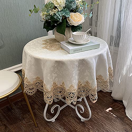 Spitze Elegantes Blumenmuster Tischdecke Rechteckige Spitzen-Tischdecke, blumenbestickte Makramee-Tischdecke, rustikale Tischdecke for Küchenessen, Partys, Picknick, 7 Farben 4 Bis 6 Personen Sitzen K von NAZARR