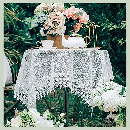 Spitze Elegantes Blumenmuster Tischdecke Spitzen-Tischdecken, bestickte Camping-Tischdecke, klassische rechteckige, längliche Makramee-Tischdecke, for Küche, Esszimmer, Picknick, Couchtisch und Hochze von NAZARR