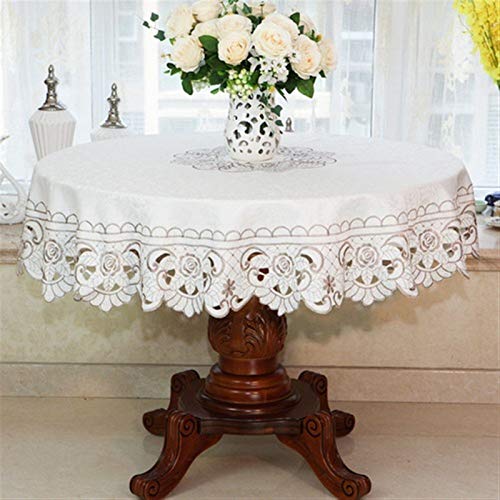 Spitze Elegantes Blumenmuster Tischdecke Spitzentischdecke Pastoral Runde Tischdecke Esstischdecken Home Stickerei Tischdecke Little Rose Flower Bestickte kleine quadratische Tischdecke Ngithstands Co von NAZARR