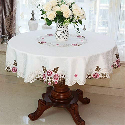 Spitze Elegantes Blumenmuster Tischdecke Spitzentischdecke Pastoral Runde Tischdecke Esstischdecken Home Stickerei Tischdecke Little Rose Flower Bestickte kleine quadratische Tischdecke Ngithstands Co von NAZARR