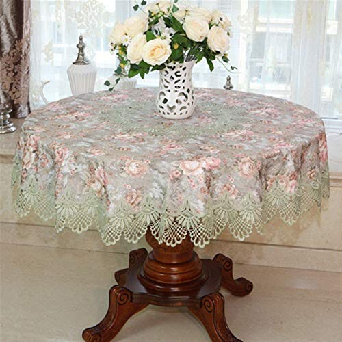 Spitze Elegantes Blumenmuster Tischdecke Spitzentischdecke Pastoral Runde Tischdecke Esstischdecken Home Stickerei Tischdecke Little Rose Flower Bestickte kleine quadratische Tischdecke Ngithstands Co von NAZARR