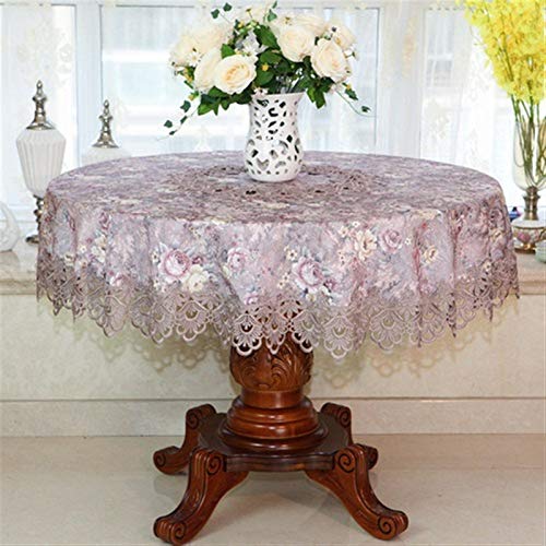 Spitze Elegantes Blumenmuster Tischdecke Spitzentischdecke Pastoral Runde Tischdecke Esstischdecken Home Stickerei Tischdecke Little Rose Flower Bestickte kleine quadratische Tischdecke Ngithstands Co von NAZARR