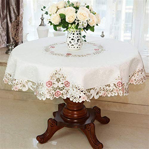 Spitze Elegantes Blumenmuster Tischdecke Spitzentischdecke Pastoral Runde Tischdecke Esstischdecken Home Stickerei Tischdecke Little Rose Flower Bestickte kleine quadratische Tischdecke Ngithstands Co von NAZARR