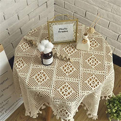 Spitze Elegantes Blumenmuster Tischdecke Vintage Häkel-Tischdecken Spitzendeckchen Baumwolle Beige Quadratische Tischdecken Tischdecke Tischdeko Tischtuch Für Thanksgiving Oder Weihnachtstuch Home Par von NAZARR