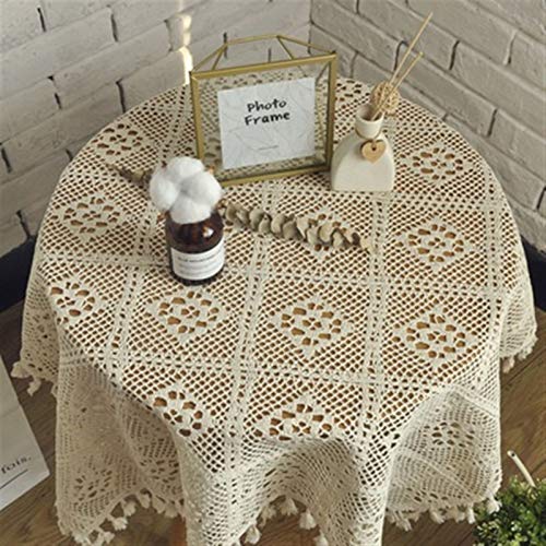 Spitze Elegantes Blumenmuster Tischdecke Vintage Häkel-Tischdecken Spitzendeckchen Baumwolle Beige Quadratische Tischdecken Tischdecke Tischdeko Tischtuch Für Thanksgiving Oder Weihnachtstuch Home Par von NAZARR