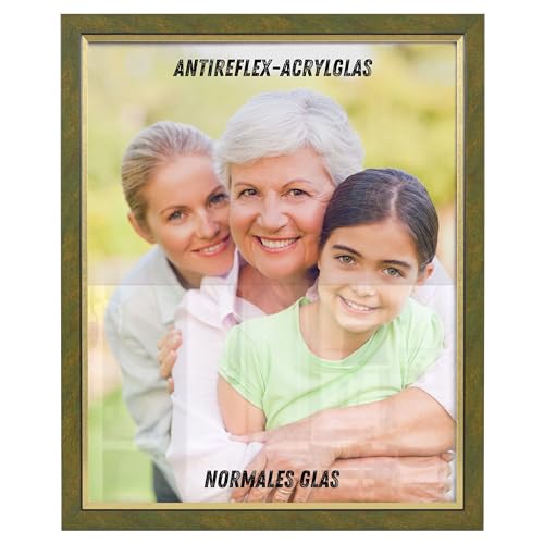 NB Akzent Bilderrahmen mit Antireflexglas – 20x30 cm Gold gewischt - MDF Holz Fotorahmen Bellevue von NB Akzent