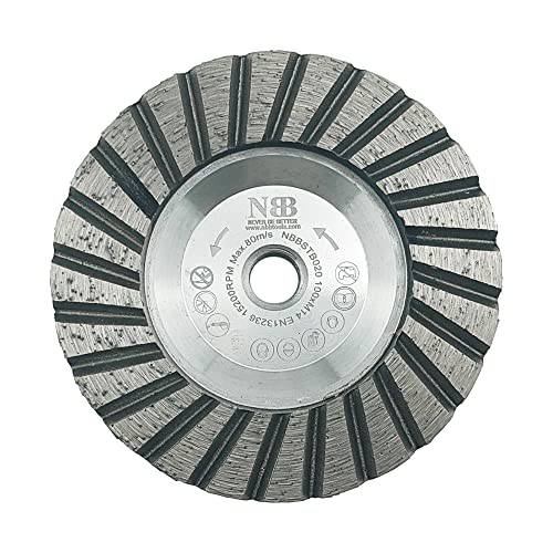 NBB Diamant-Topfschleifscheibe Diamant-Cup-Schleifscheibe Hochfrequenz-Schweißschneider Turboschleifen Aluminiumbasis mit M14 auf Granit Marmor Keramik Fliesen Porzellan Stein Beton Zement (1,100mm) von NBB