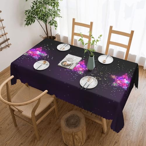 NBHDZENGW Color Stars Tischdecke, rechteckiger Druck, waschbar, Polyester, öldicht, staubdicht, abwischbar von NBHDZENGW