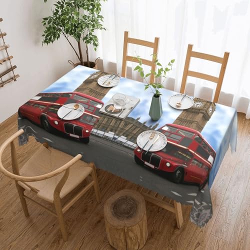 NBHDZENGW England-Auto-Tischdecke, rechteckiger Druck, waschbar, Polyester, öldicht, staubdicht, abwischbar von NBHDZENGW