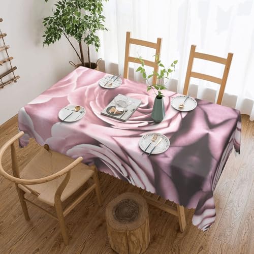 NBHDZENGW Rose Close Up Tischdecke, rechteckig, bedruckt, waschbar, Polyester, öldicht, staubdicht, abwischbar von NBHDZENGW