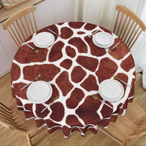 NBHDZENGW Runde Tischdecke mit Giraffen-Motiv, waschbar, Polyester, schmutzabweisend, ölabweisend, abwischbar, Durchmesser 152 cm von NBHDZENGW