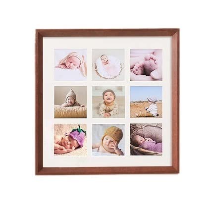 NBHGFF Phoframe Kreativer Baby-Rahmen Fotos Mini-Rahmen Holz-Fotorahmen Bilderrahmen for die Wand Bilderrahmen(A-30X30cm) von NBHGFF