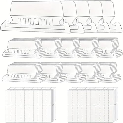 120 Stück Aktenordner, Registerkarten und Einsätze, transparente Hängemappen, Kunststoff-Ordneretiketten zum Markieren von Ordnern von NBIWTOWO